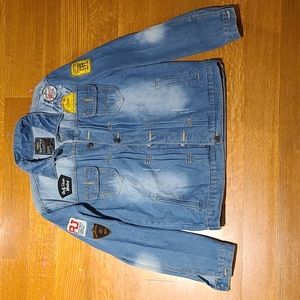 Fashion distressed denim jacket
